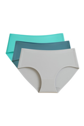 Seamless Bonded Hipster Panty - Grey, Lily Mongolia & Turquoise